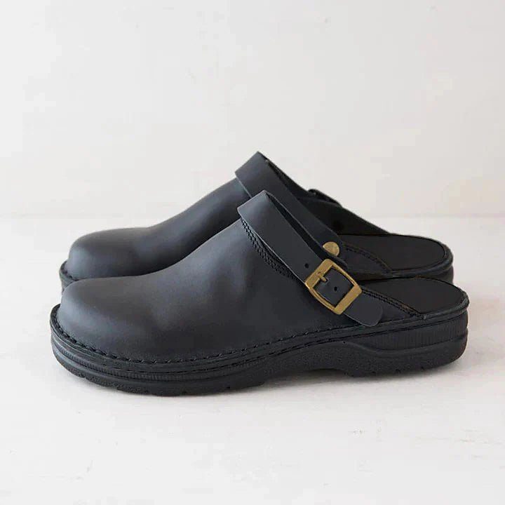Leather Buckle Clogs for Men