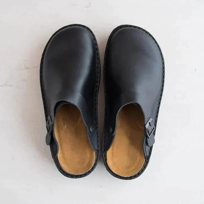 Leather Buckle Clogs for Men