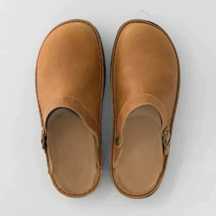 Leather Buckle Clogs for Men