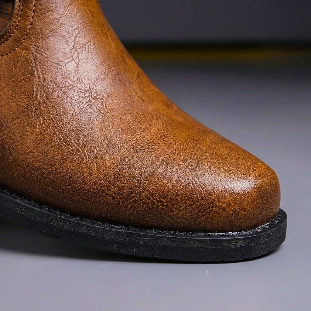 Leather Harness Ankle Boots for Men