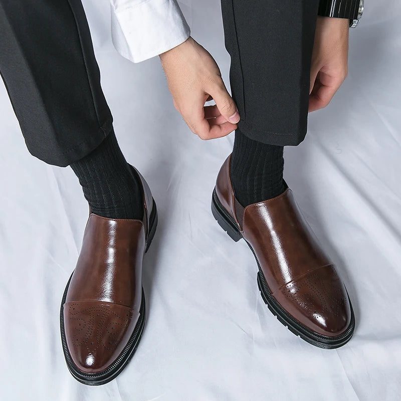 Leather Slip-On Loafers for Men