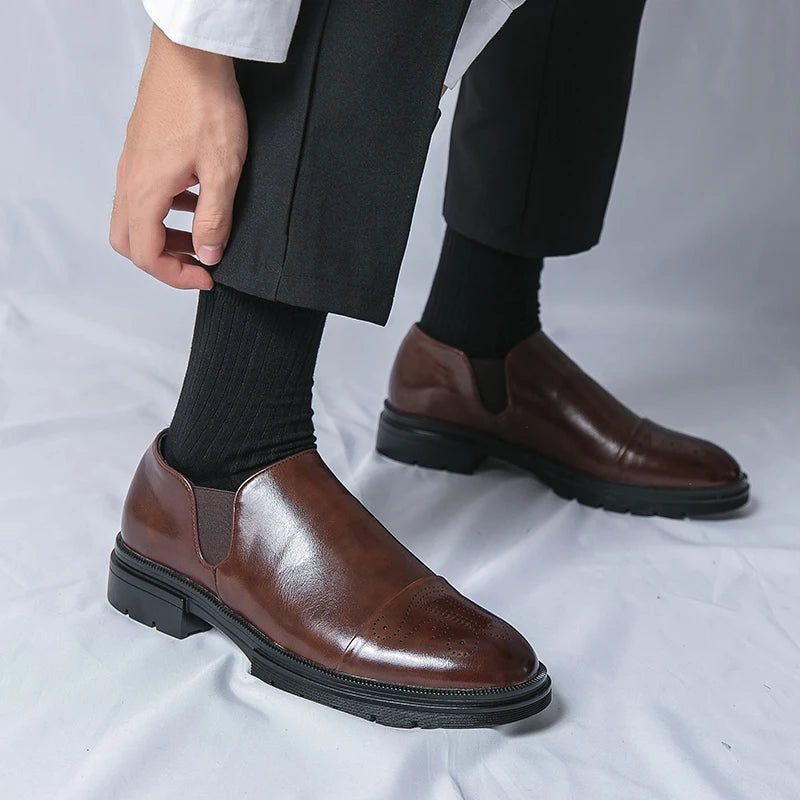 Leather Slip-On Loafers for Men