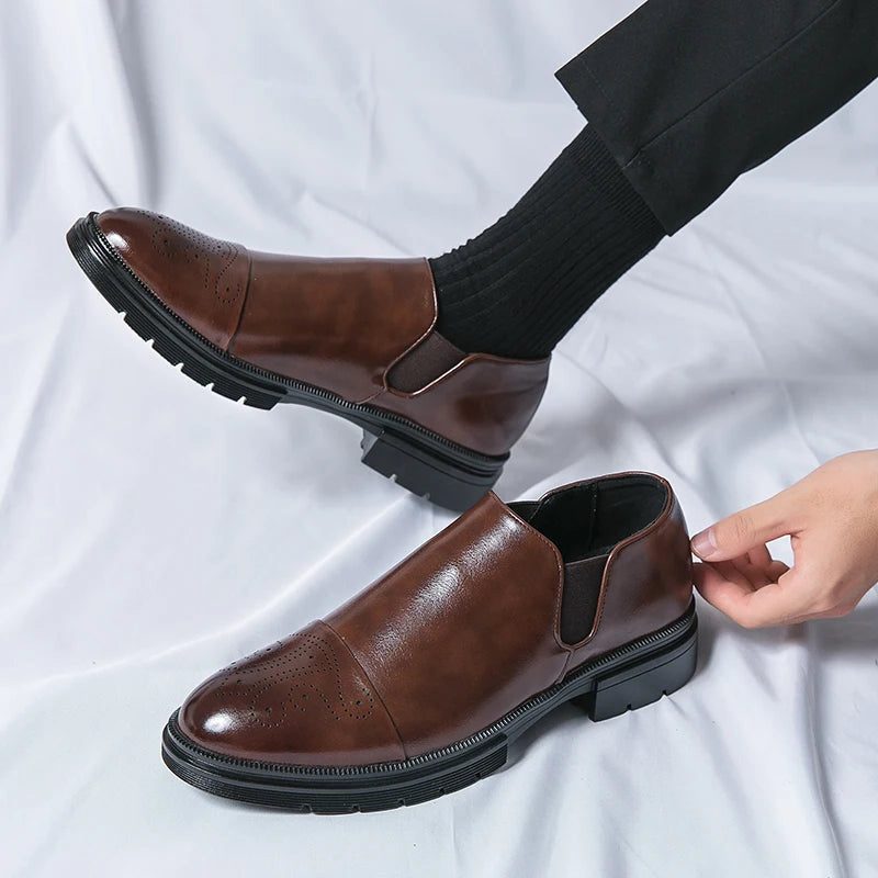 Leather Slip-On Loafers for Men