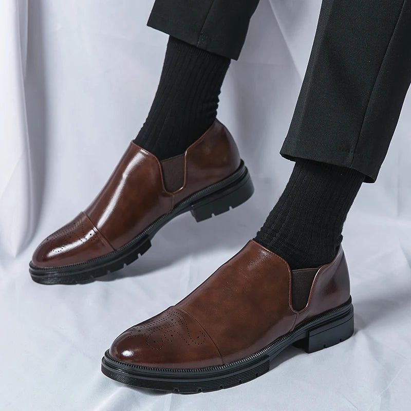 Leather Slip-On Loafers for Men