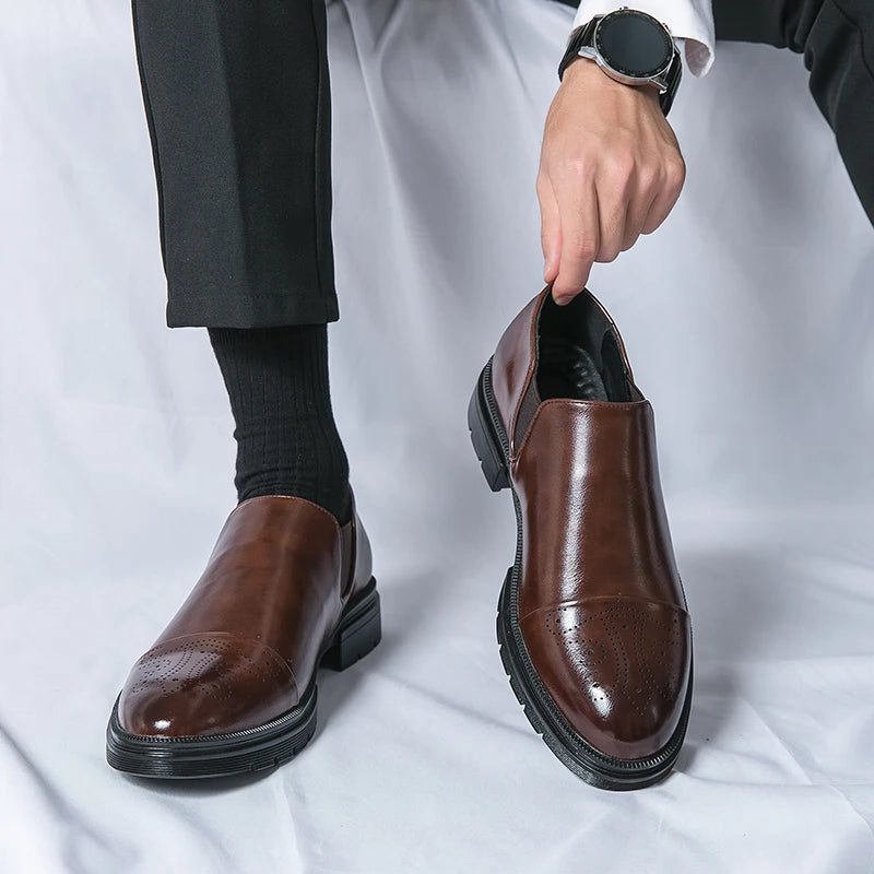 Leather Slip-On Loafers for Men