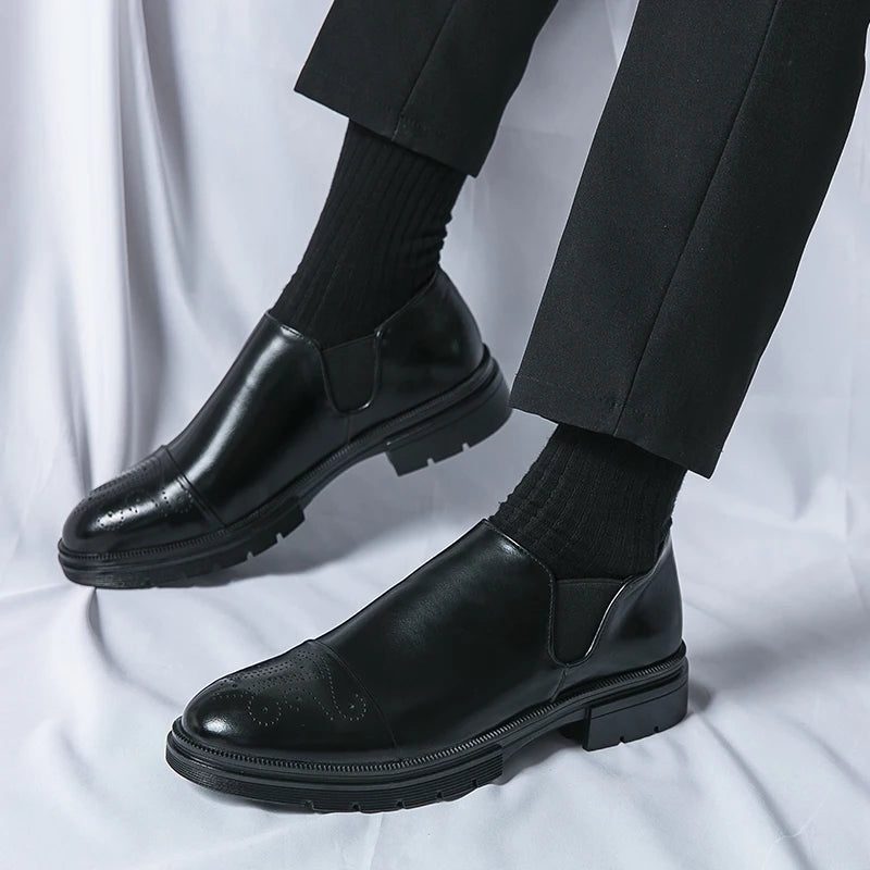 Leather Slip-On Loafers for Men