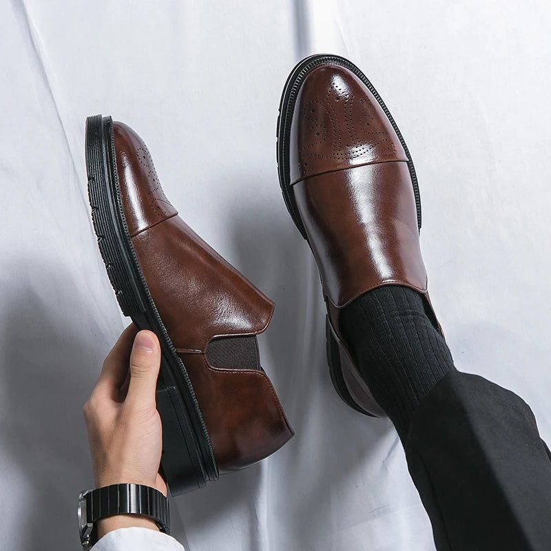Leather Slip-On Loafers for Men