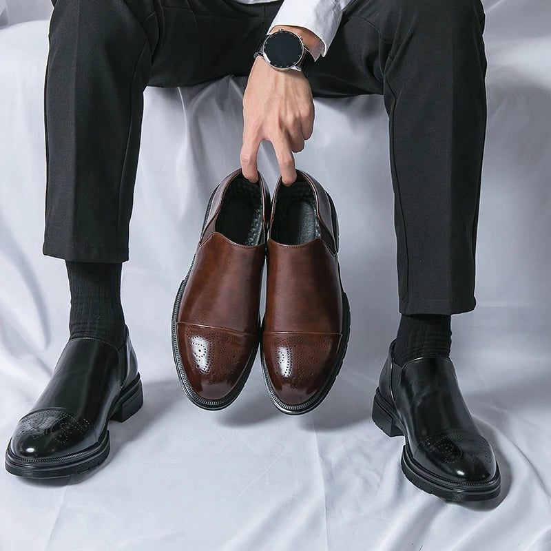 Leather Slip-On Loafers for Men