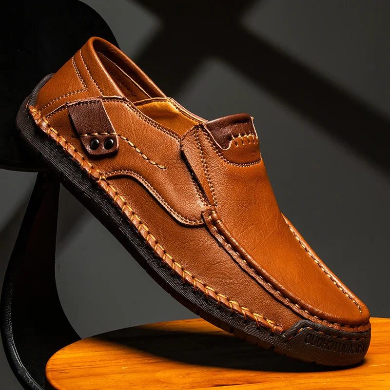 Leather Slip-On Moccasin Loafers for Men