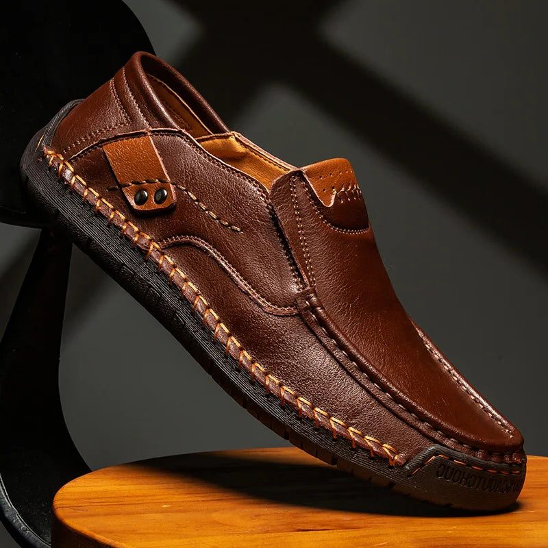 Leather Slip-On Moccasin Loafers for Men