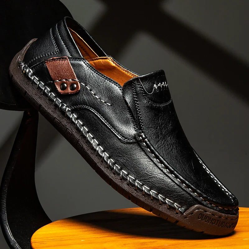 Leather Slip-On Moccasin Loafers for Men