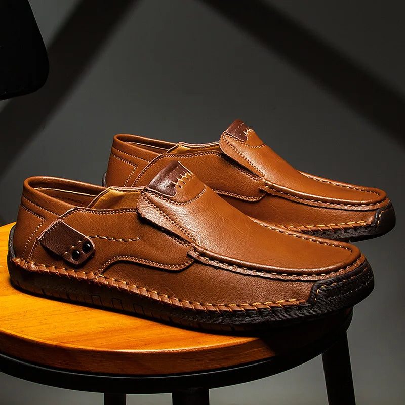 Leather Slip-On Moccasin Loafers for Men