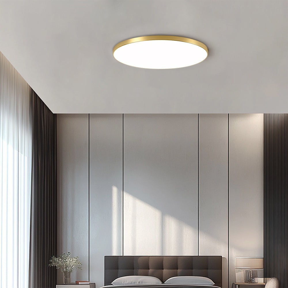 LED Ceiling Light Fixture with Flush Mount Design and Bright Modern Round Illumination