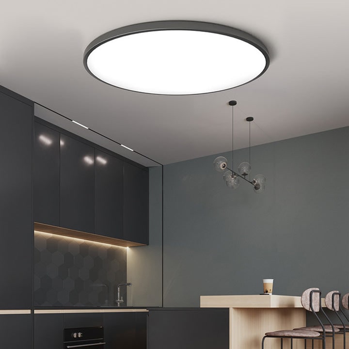 LED Ceiling Light Fixture with Flush Mount Design and Bright Modern Round Illumination