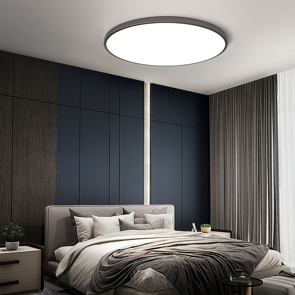 LED Ceiling Light Fixture with Flush Mount Design and Bright Modern Round Illumination