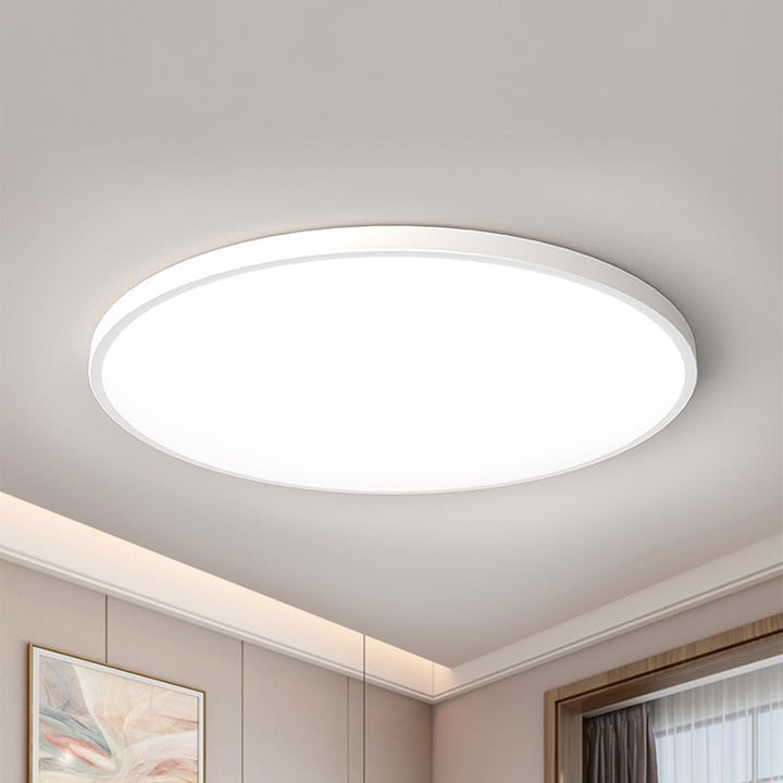 LED Ceiling Light Fixture with Flush Mount Design and Bright Modern Round Illumination