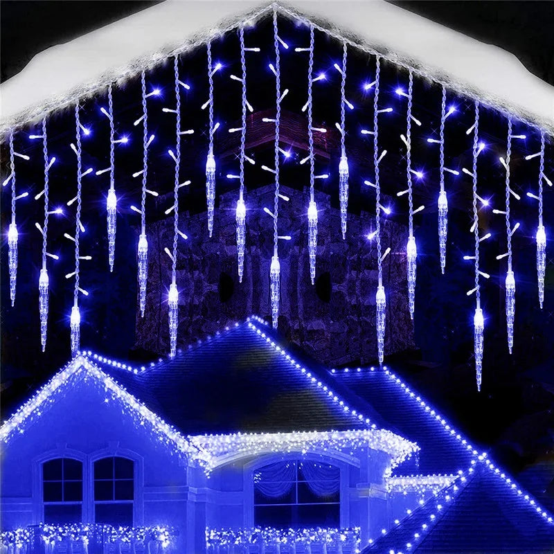 LED Icicle String Lights | 8 Modes | Festive Winter Curtain | Christmas & New Year Decoration | EU Plug