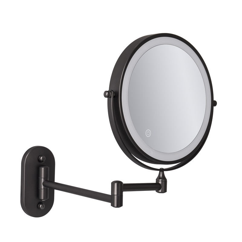 LED Lighted Makeup Mirror with Lights 10x Magnification and Extendable Folding Arm Wall Mount
