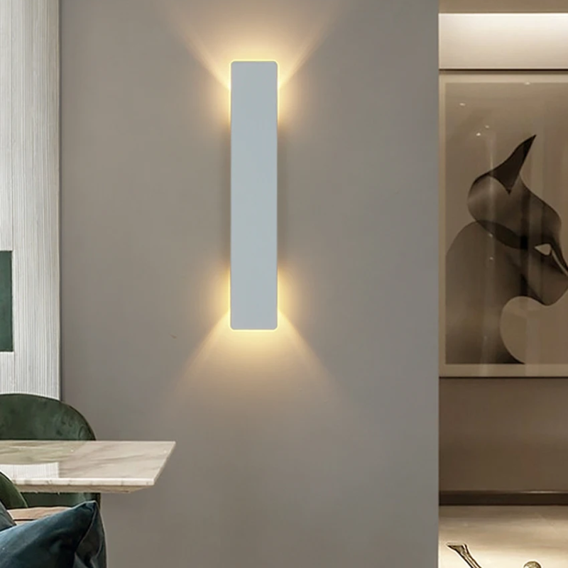 LED Wall Sconce with Up and Down Outdoor Lighting and Slim Rectangular Design