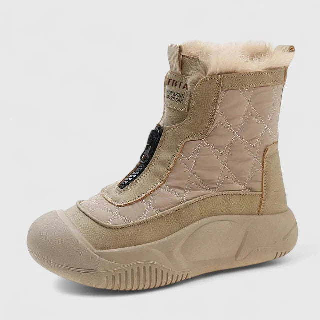 Cassidy | Women's Waterproof Winter Snow Boots Lined Flat Front Zip