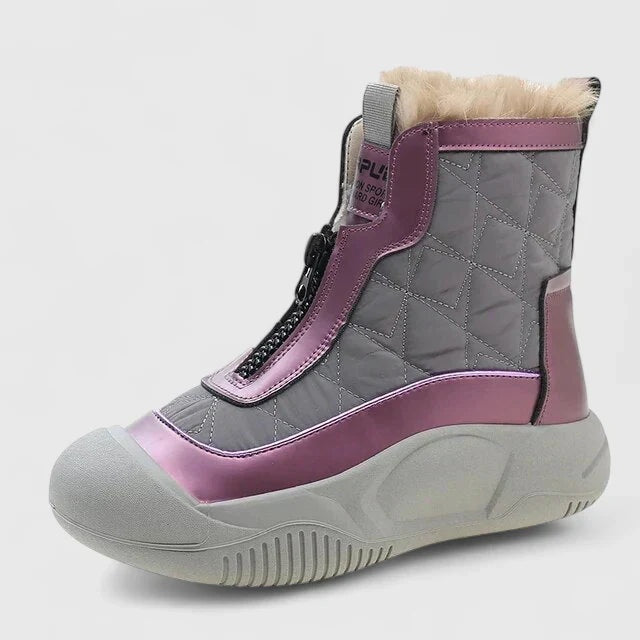 Cassidy | Women's Waterproof Winter Snow Boots Lined Flat Front Zip