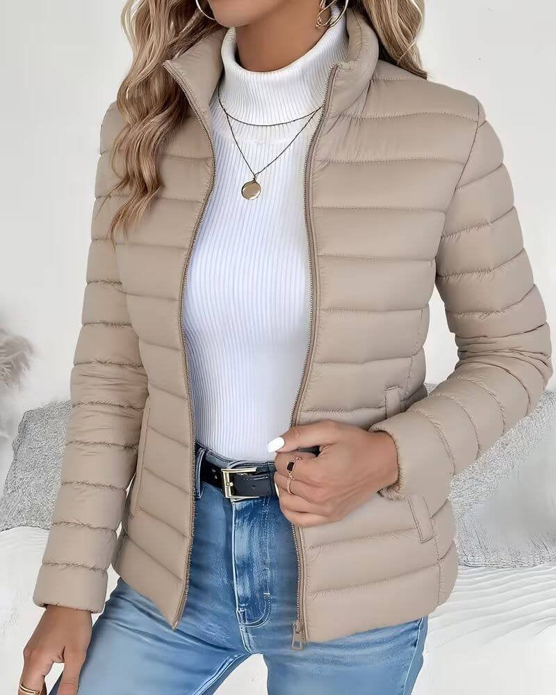 Rebecca | Women's Quilted Puffer Jacket High Collar Zip Up