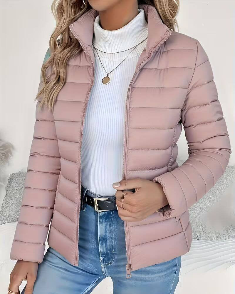 Rebecca | Women's Quilted Puffer Jacket High Collar Zip Up