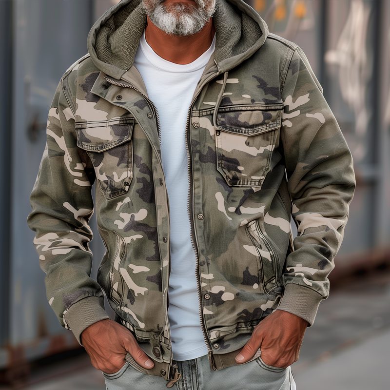 Leopold | Men's Zip-Up Hooded Cargo Jacket