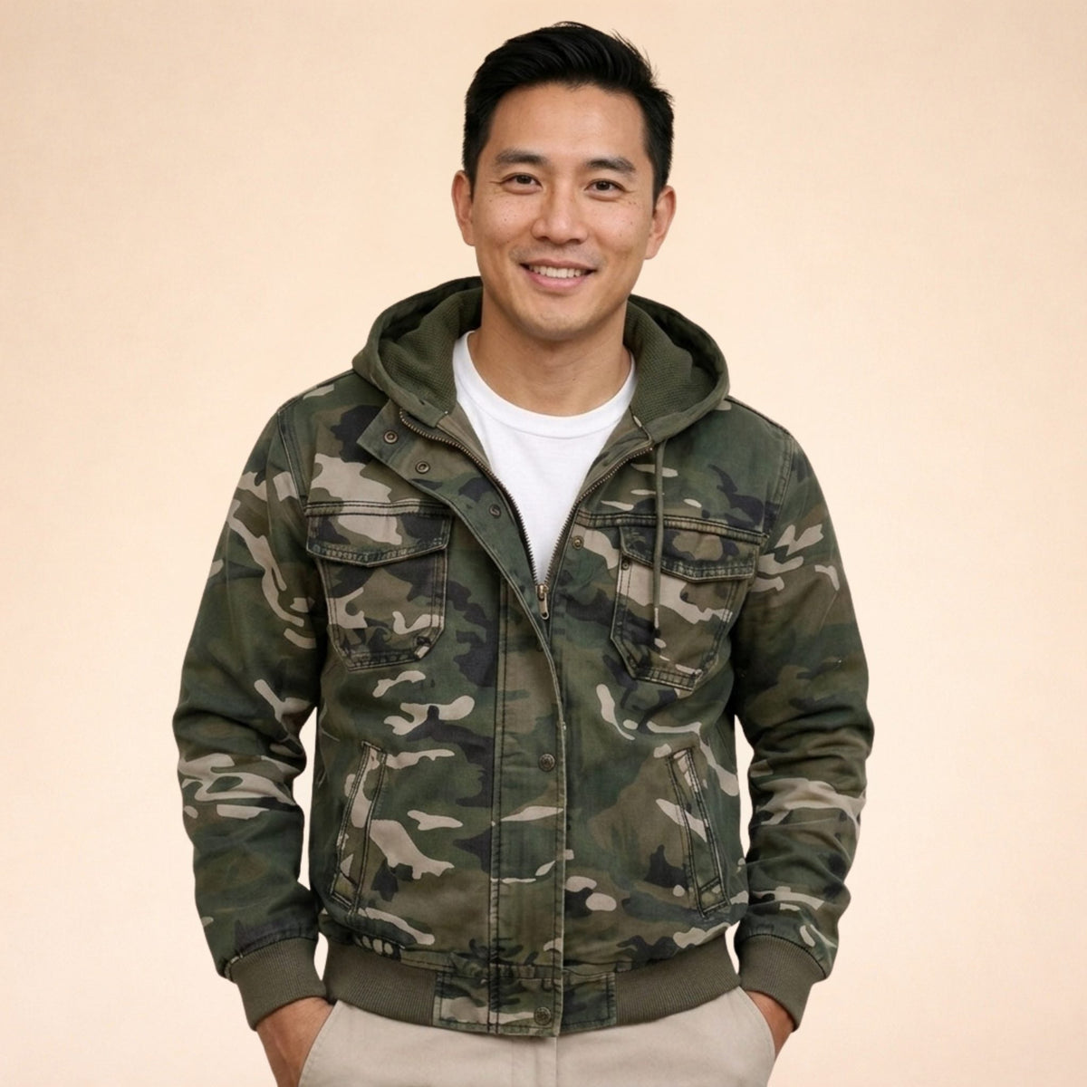 Leopold | Men's Zip-Up Hooded Cargo Jacket