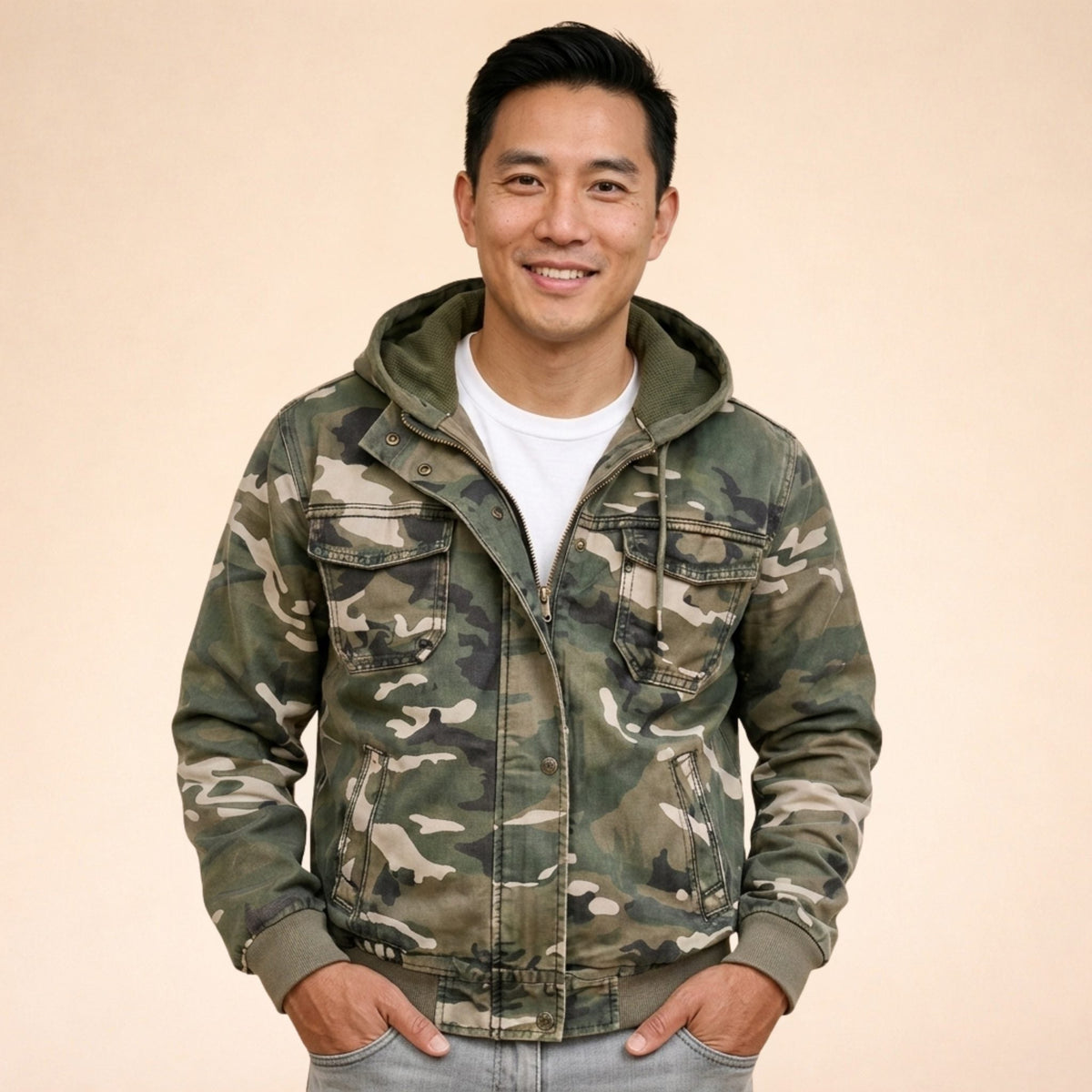 Leopold | Men's Zip-Up Hooded Cargo Jacket