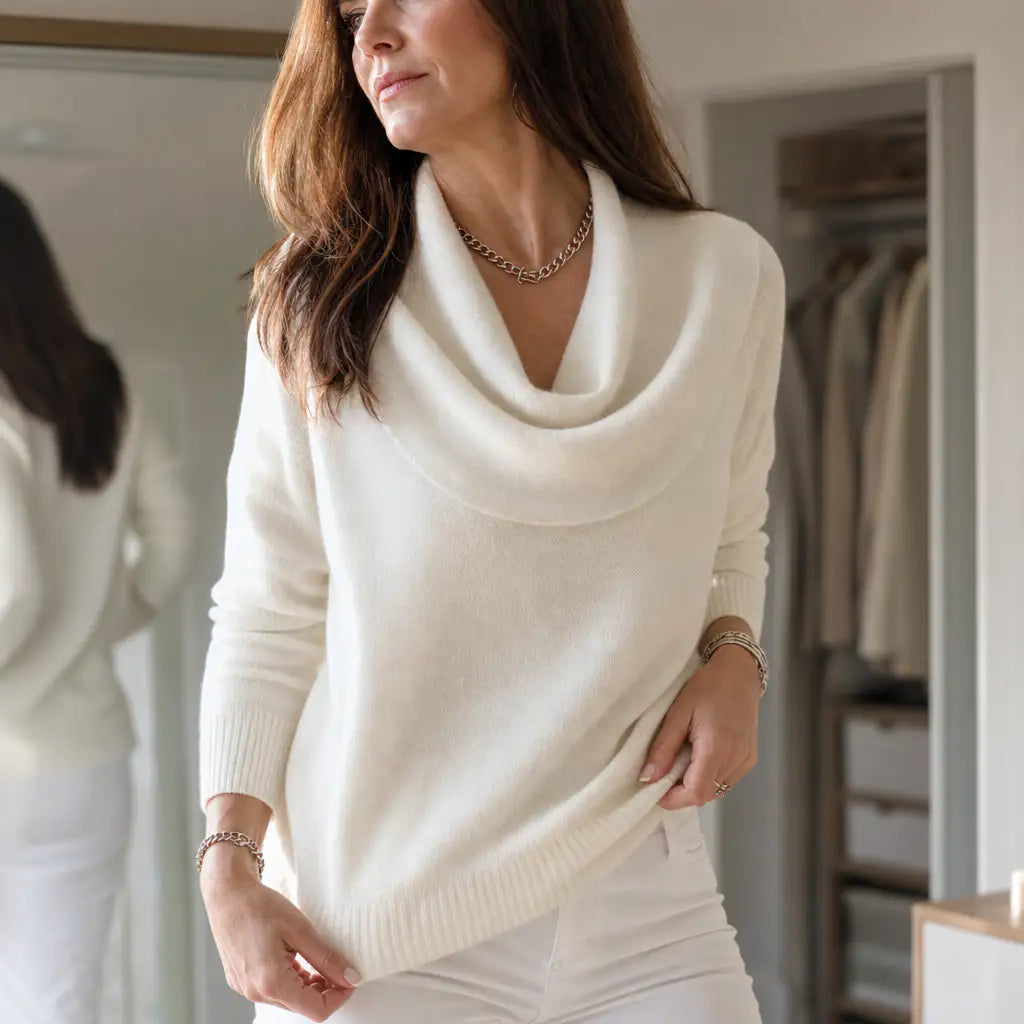 Women's Draped Cowl Neck Jumper
