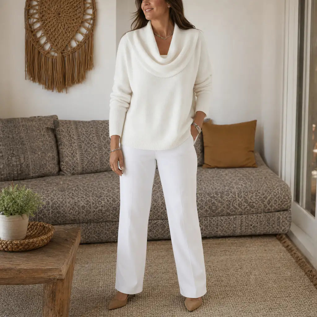 Women's Draped Cowl Neck Jumper