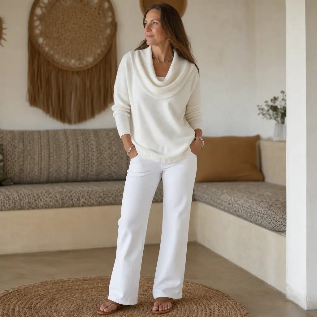 Women's Draped Cowl Neck Jumper