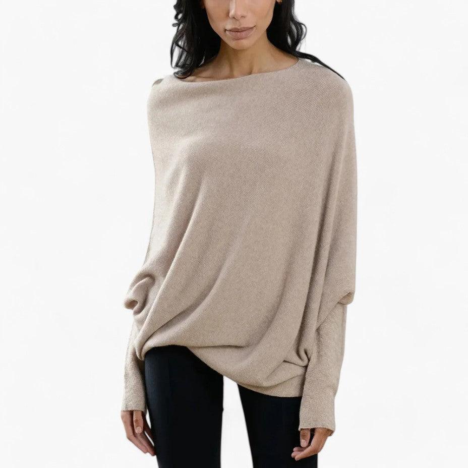 Penelope | Off-Shoulder Neckline Knit Texture Sweater