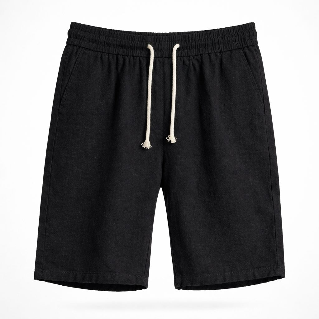 Linen Blend Drawstring Shorts Relaxed Fit for Men