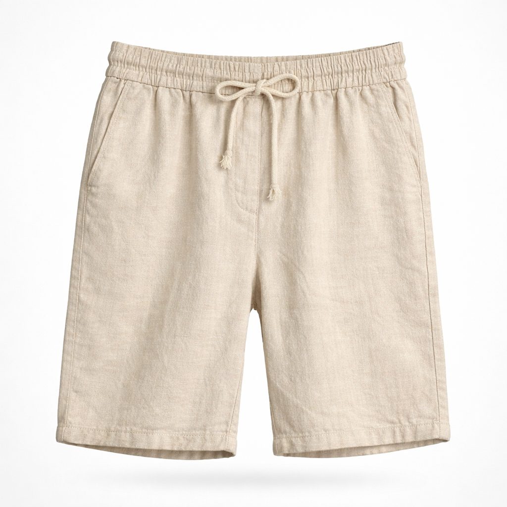 Linen Blend Drawstring Shorts Relaxed Fit for Men