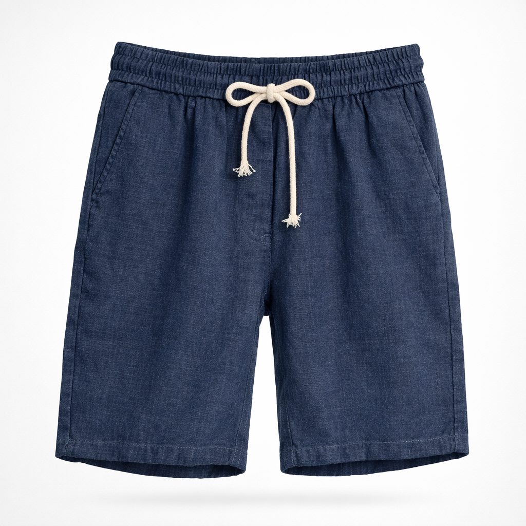 Linen Blend Drawstring Shorts Relaxed Fit for Men