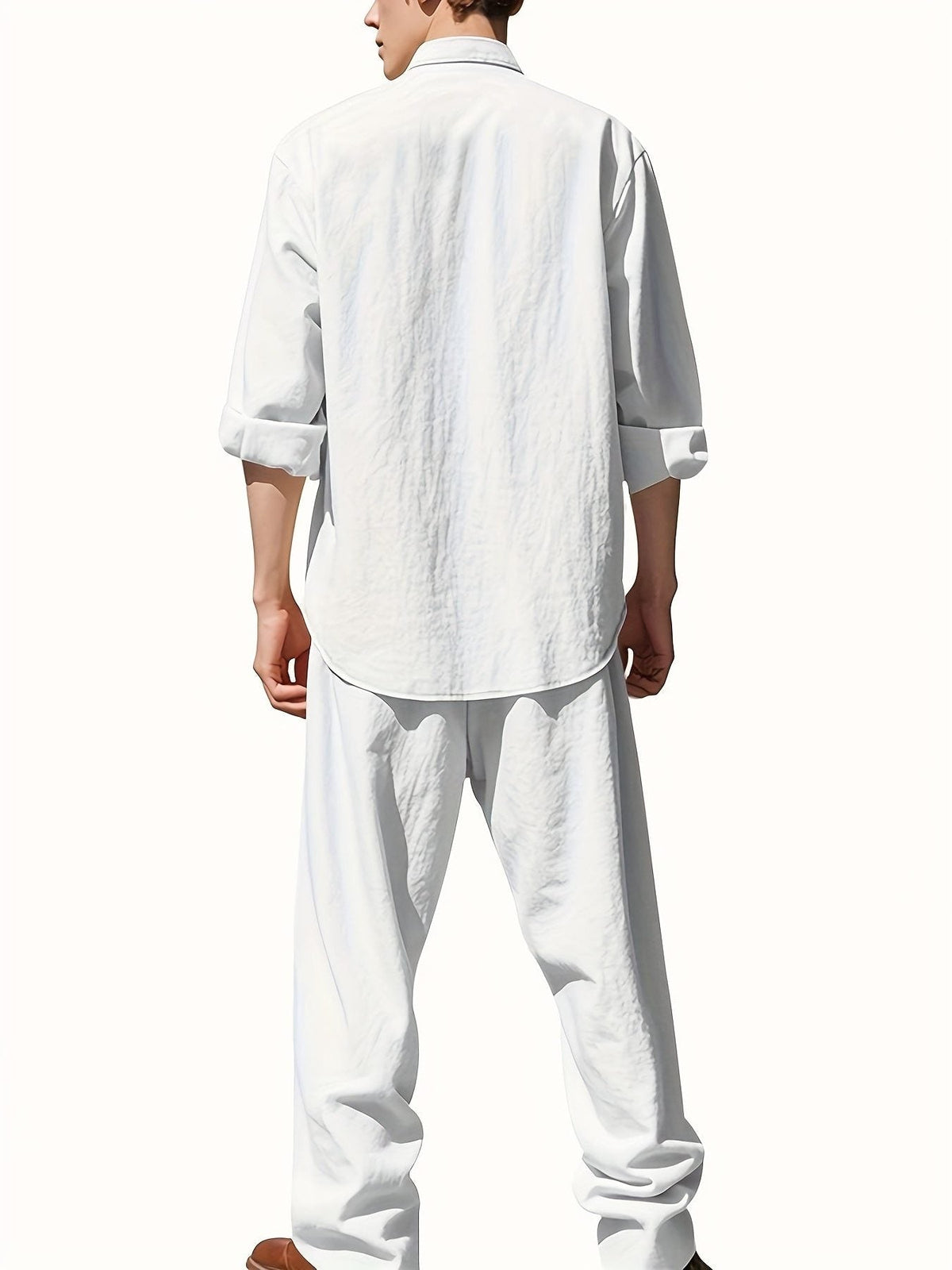 Linen Button-Down Set for Men