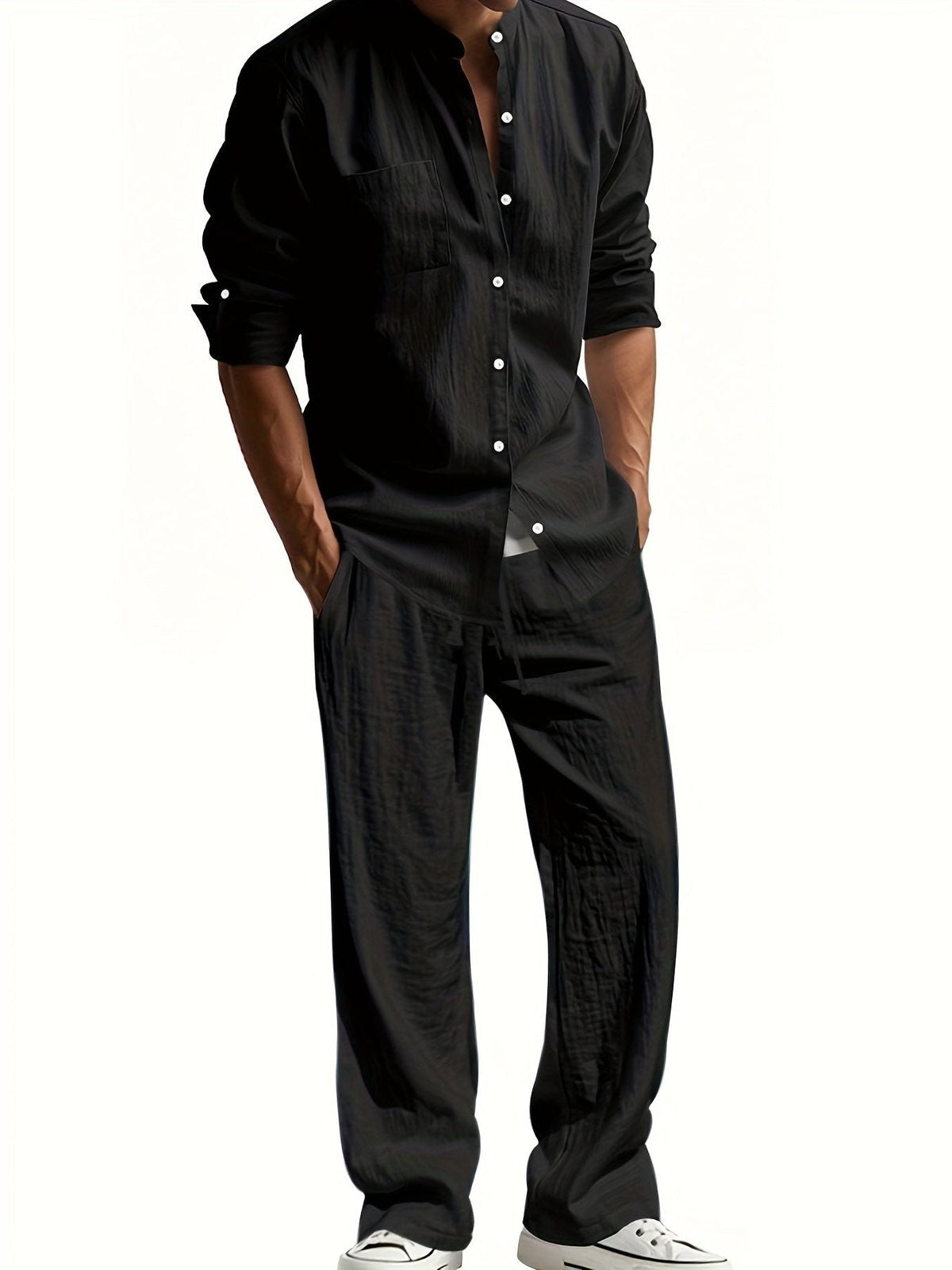 Linen Button-Down Set for Men