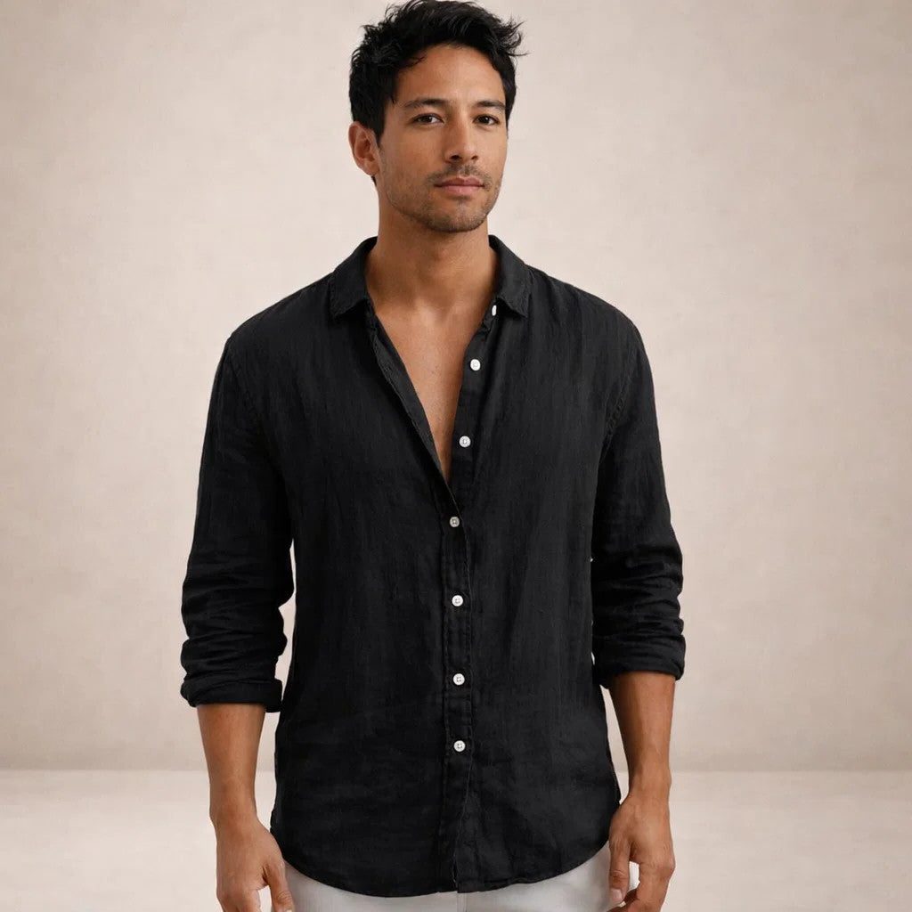 Linen Button-Down Shirt for Men