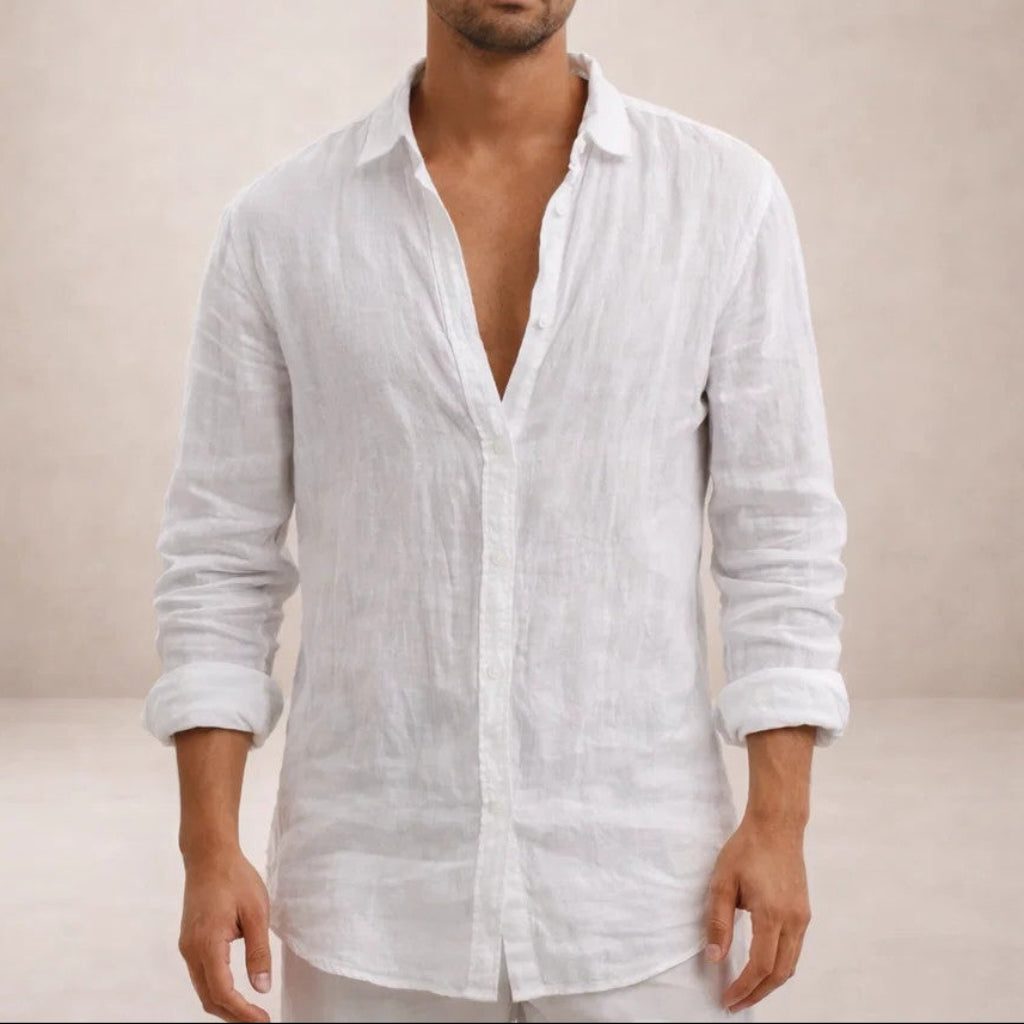 Linen Button-Down Shirt for Men