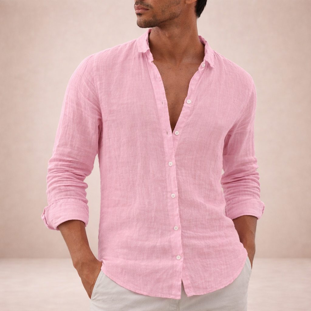 Linen Button-Down Shirt for Men