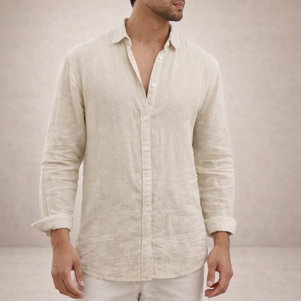 Linen Button-Down Shirt for Men