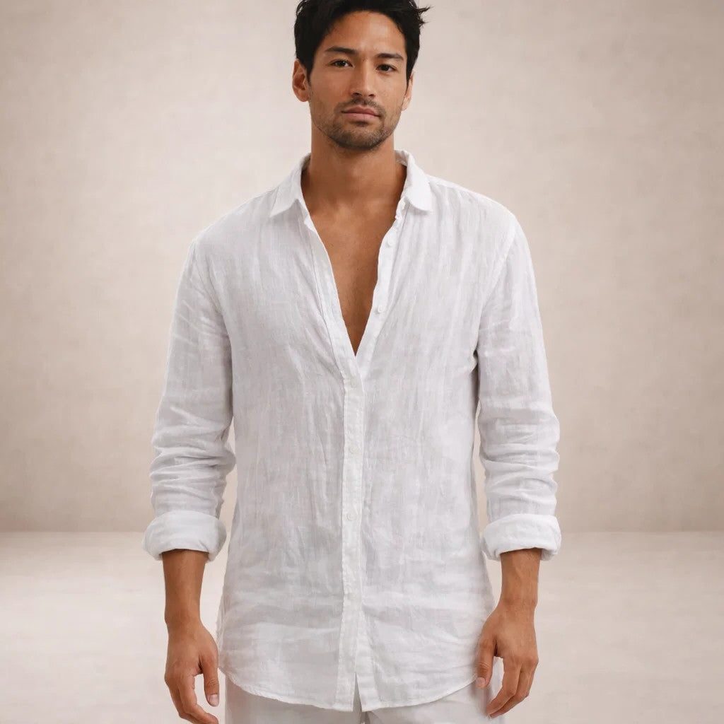 Linen Button-Down Shirt for Men