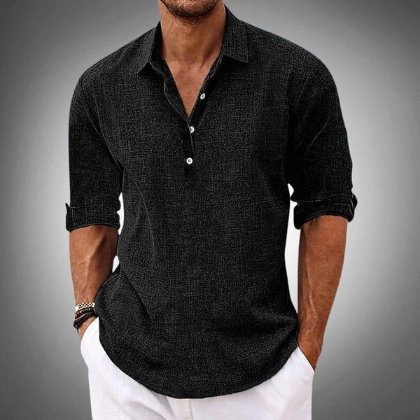 Linen Button-Up Shirt for Men