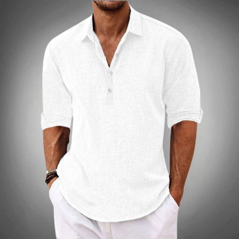 Linen Button-Up Shirt for Men
