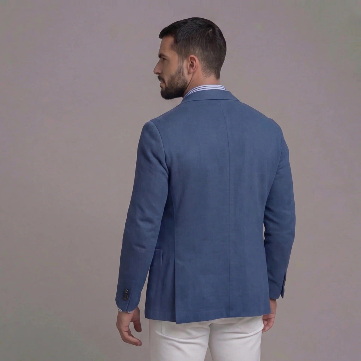 Linen Notch Lapel Blazer for Men