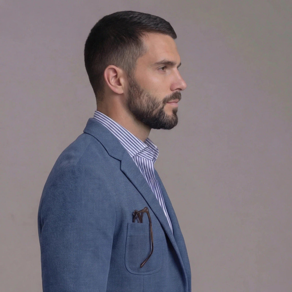 Linen Notch Lapel Blazer for Men
