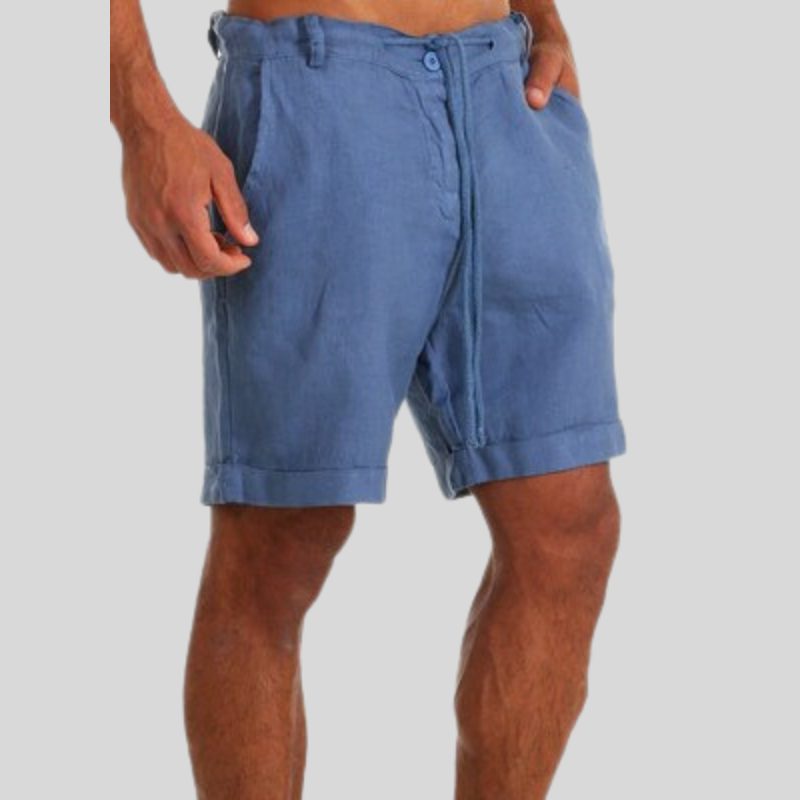 Linen Shorts with Drawstring for Men