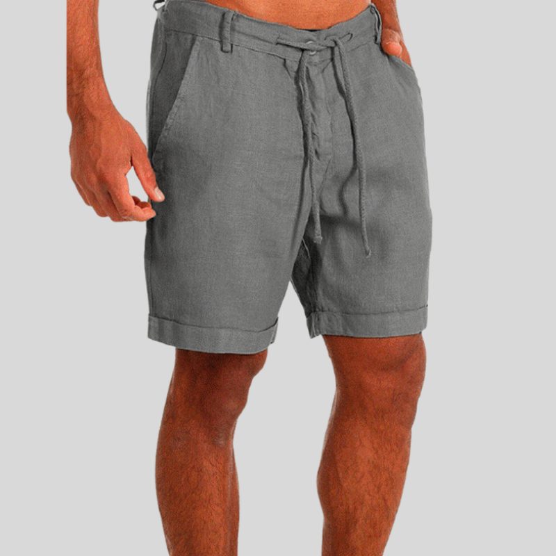 Linen Shorts with Drawstring for Men